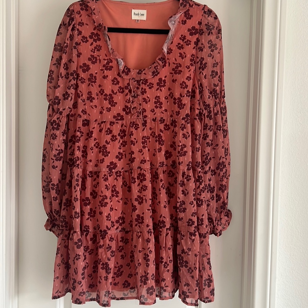 Blushing brunette size medium mauve colored dress